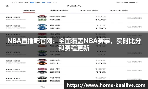 NBA直播吧官网：全面覆盖NBA赛事，实时比分和赛程更新