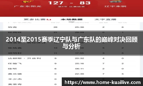 2014至2015赛季辽宁队与广东队的巅峰对决回顾与分析